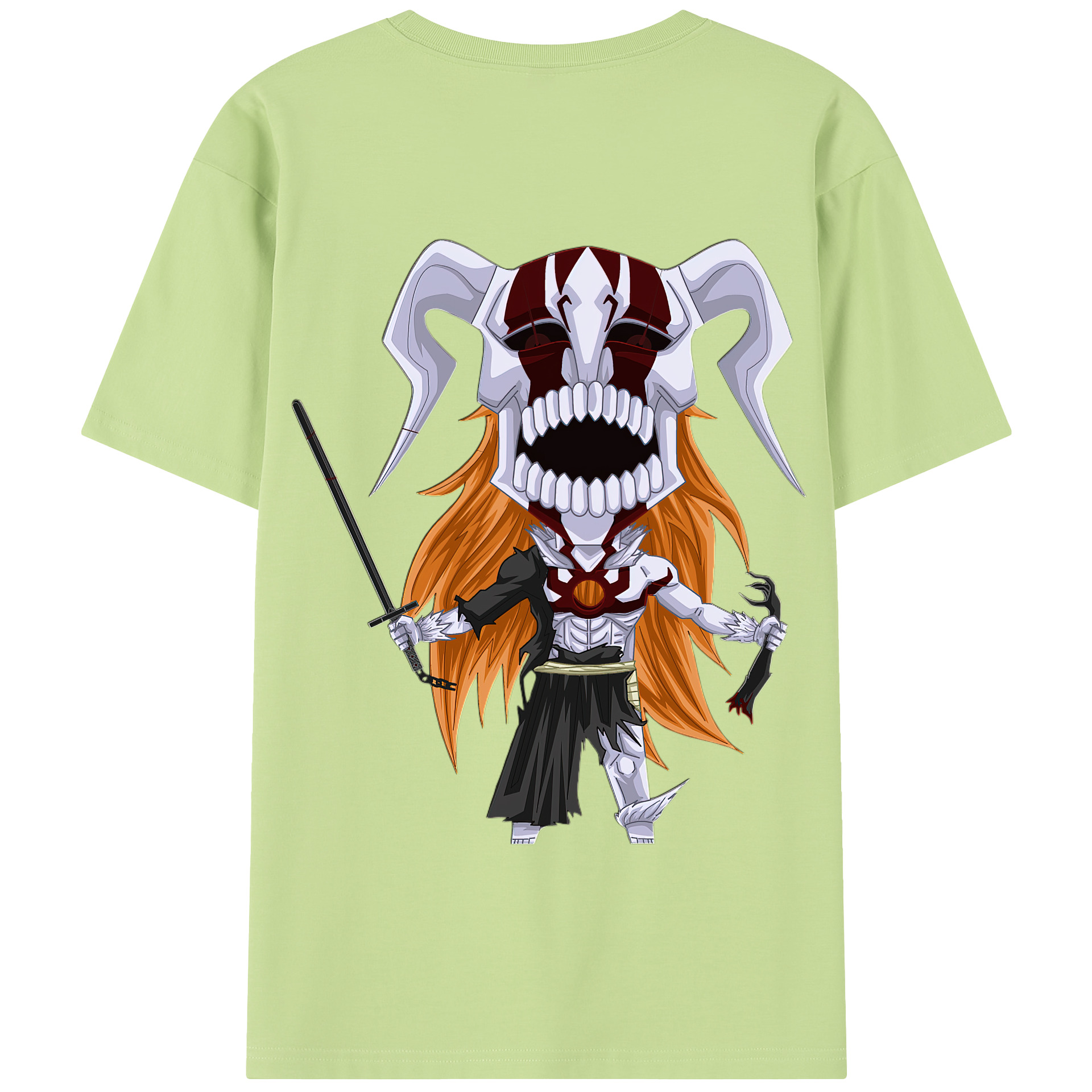 （画像用） ブリーチ 黒崎一護（くろさき いちご）BLEACH Kurosaki Ichigo 綿100％半袖Tシャツ（背面プリント）